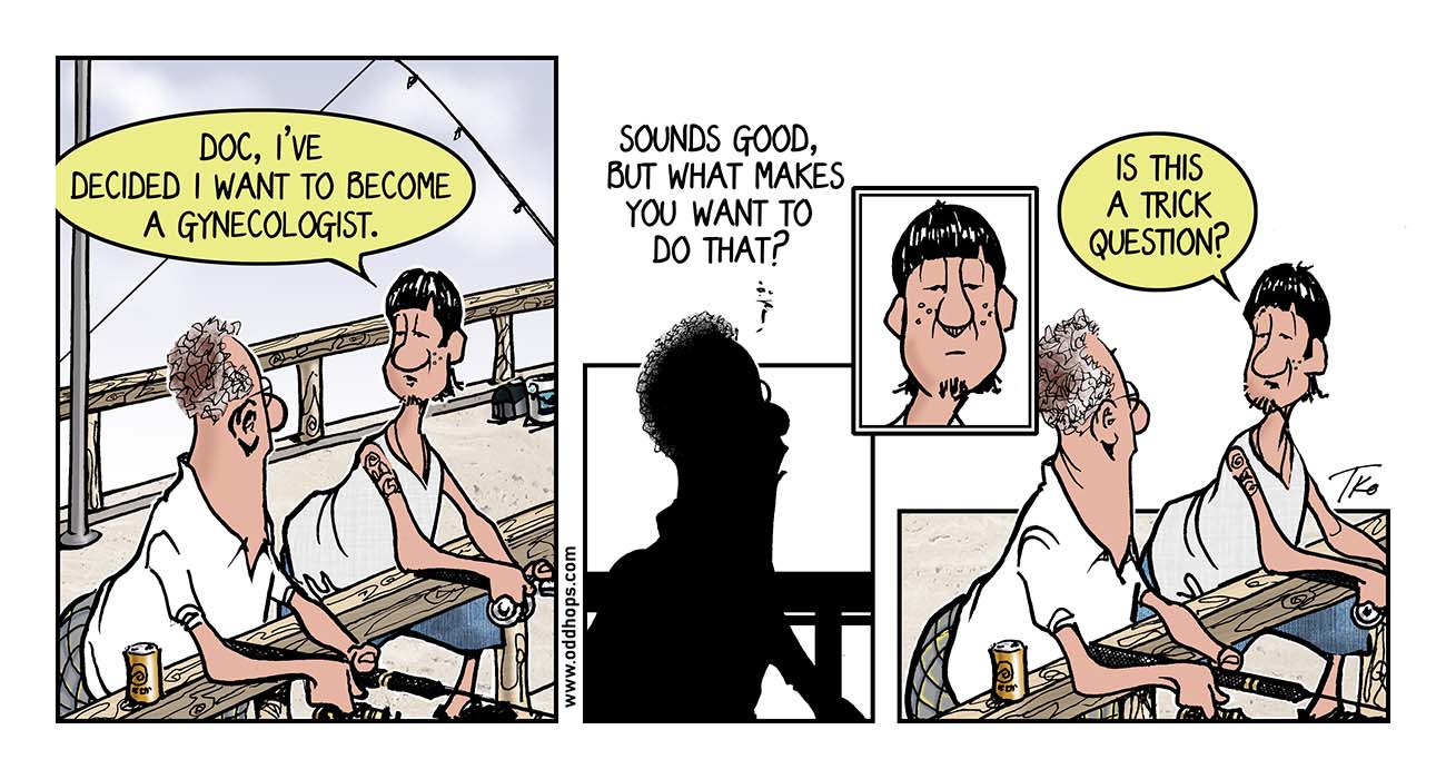 Young man chooses a career in gynecology.